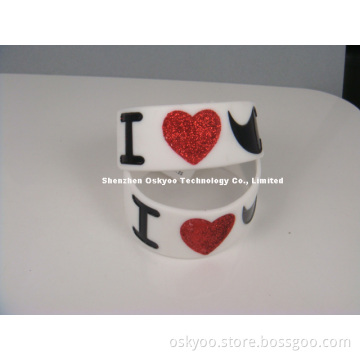 Fashion Silicon Kids Bracelet I Love Mustache Wristbands